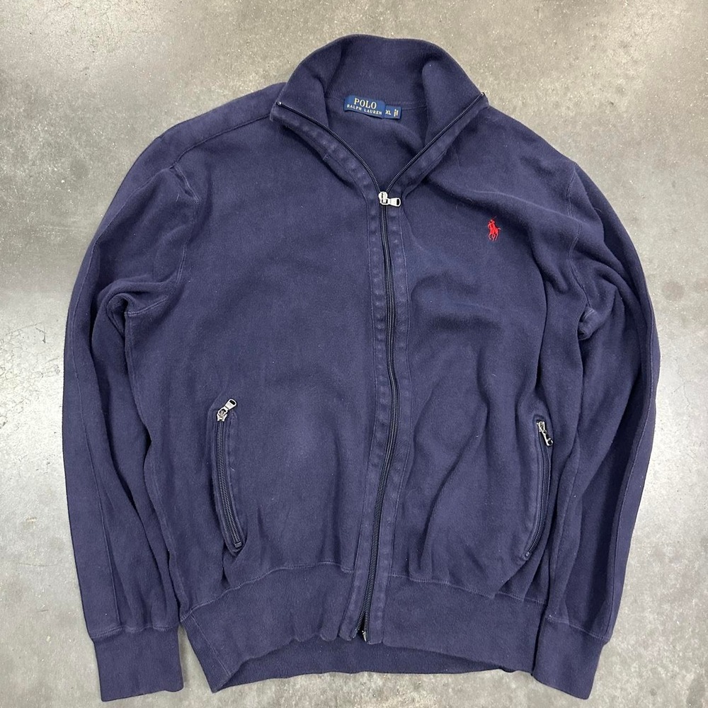 *SOLD* Polo Ralph Lauren Estate Rib Full Zip Navy Blue Jacket Size XL
